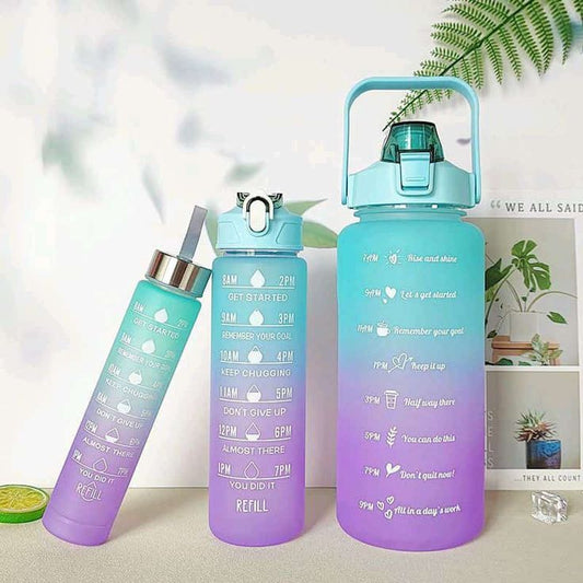 Motivational Water Bottle Set Of 3 pcs