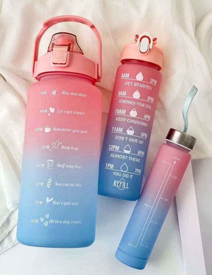 Motivational Water Bottle Set Of 3 pcs