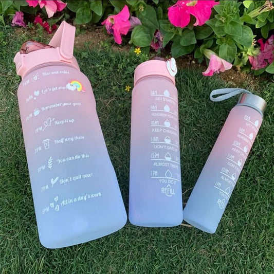 Motivational Water Bottle Set Of 3 pcs