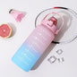 Plastic Colorful Motivational Water Bottle with Straw (900 ML