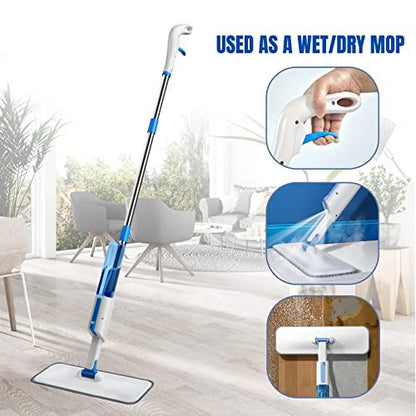 Spray Mop with Removable Washable Cleaning Pad and Integrated Water Spray Mechanism (Color May Vary) Wet & Dry Mop (Multicolor 126 m)