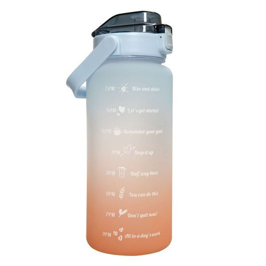 Plastic Colorful Motivational Water Bottle with Straw (900 ML
